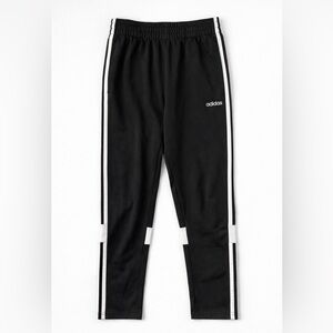 ADIDAS YOUTH-Black Track Pants White Stripe Size L Youth